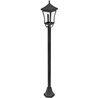 Outsunny Luminaire extérieur lampadaire sur pied solaire lampadaire lanterne classique LED 30 Lm 15 x 15 x 127 cm noir