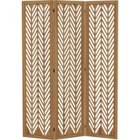 HOMCOM Paravent en bois ajouré séparateur de pièce closion intérieur pliable 3 panneaux en bois 120 x 170 cm naturel