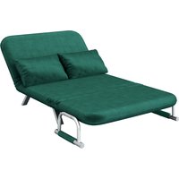 HOMCOM Canapé convertible 2 places canapé-lit 2 places avec dossier réglable et 2 coussins en revêtement aspect suède vert
