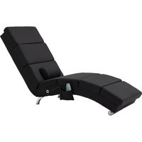 HOMCOM Fauteuil relax chaise longue de relaxation ergonomique, massant et chauffant avec télécommande 56 x 168 x 84 cm noir