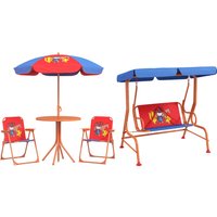 4 Piece Garden Furniture Set Adjustable Canopy Cowboy Themed Garden Table Chair Set Double Seat