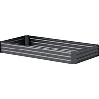 Outsunny Jardinière extérieure carré potager galvanisée avec bordure de sécurité et fond ouvert 240 x 120 x 30 cm gris foncé