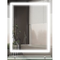 kleankin Miroir rectangulaire mural lumineux LED de salle de bain 80 x 60 cm