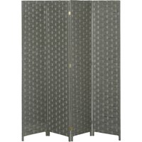 HOMCOM Paravent intérieur en bois 4 panneaux séparateur de pièce cloison, dim. 159,5L x 169,5H x 1,6P cm