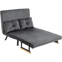 HOMCOM Canapé convertible 2 places avec dossier réglable sur 5 niveaux et 2 coussins rembourrés pour salon, chambre d'amis