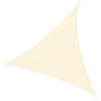 Outsunny Voile dOmbrage Triangulaire 3x3x3m Crème Polyéthylène Haute Densité UV Jardin Aosom France