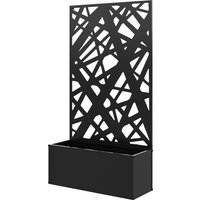 Outsunny Jardinière avec brise-vue paravent treillis pour Plante Grimpante, bac à Fleurs - dim. 61L x 23l x 113H cm