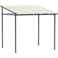 Read more about Outsunny 2.4 X 2.4 M Wall Mounted Pergola Gazebo With Pa Coating Fabric And Metal Frame- Upf30+- Lean To Garden Gazebo- Wind Resistant Outdoor Sun Shade Shelter For Garden- Deck- Cream White