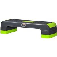 HOMCOM Stepper aérobic fitness hauteur réglable 3 niveaux surface antidérapante 78 x 28 x 20 cm vert et gris