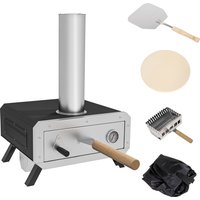 Portable Wood Pellet Pizza Oven 12" 30cm Rotating Pizza Stone Peel Cover Wood Fired Pizza Maker Thermometer