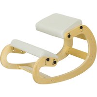 HOMCOM Siège assis genoux ergonomique, régalable, siège genoux, posture correcte en bois, polyester incl. avec repose-pieds Aosom France