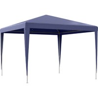 Outsunny Tonnelle barnum de jardin dim. 2,93L x 2,93l x 2,52H m métal époxy bâche PE haute densité bleu