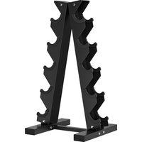 SPORTNOW Support d'haltères à 5 niveaux stockage d'haltères en acier pour musculation Charge 100 kg 35x33x66 cm Noir