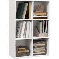 HOMCOM Six-Cube Bookcase - White Wood Effect Aosom UK