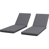Outsunny Lot de 2 Matelas pour Chaise Longue transat Bain de Soleil avec Sangles d'attache pour Jardin Gris foncé