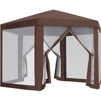 Hexagonal Garden Gazebo Patio Party Outdoor Canopy Tent Sun Shelter Mosquito Netting Zipped Door
