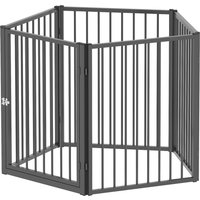 PawHut Parc pour chien, parc pour animaux, 5 panneaux, clôture portable pliable, sécurisé, noir