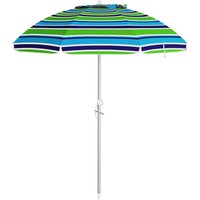 Outsunny Parasol de Plage Bleu Inclinable et Réglable en Hauteur avec Protection UV40 et Sac Aosom France