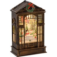 Christmas Snow Globe Lantern Lights Musical Snow Globe Swirling Glitter Holiday Party Gift Tone Aosom UK