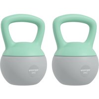 SPORTNOW 2 x 8kg Soft Kettlebell, Kettle Bell with Non-Slip Handle, for Home Gym, Strength Training, Cardio - Grey and Green Aosom UK