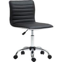 HOMCOM Chaise bureau fauteuil de bureau à roulettes pivotante hauteur réglable siège rembourrée 48 x 52 x 78-90 cm noir