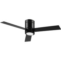 HOMCOM Ventilateur de plafond 2 en 1 avec lumière LED 3 vitesses silencieux - télécommande - diamètre 112 cm, noir