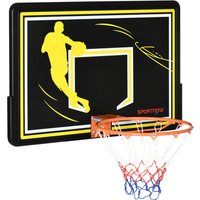 SPORTNOW Panier de basket mural panier de basket extérieur panneau incassable filet anti-déchirure 110 x 90 x 70 cm noir