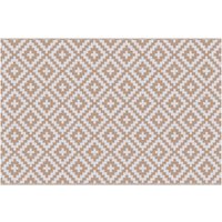 Outsunny Tapis extérieur Style Graphique - Tapis réversible 2 Motifs - dim. 2,74L x 1,82l m - PP Haute densité 310 g/m² Blanc Beige