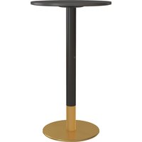HOMCOM Table de bar ronde table de bistro table de cuisine style contemporain cadre en acier dim. 60L x 60l x 102H cm noir