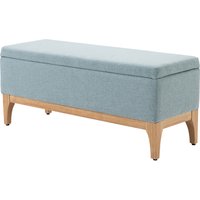 HOMCOM Banquette coffre de rangement 2 en 1 style scandinave dim. 110L x 39l x 45H cm tissu vert d'eau