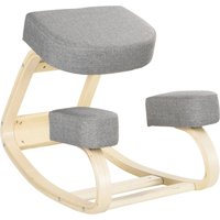 Vinsetto Siège assis-genoux ergonomique coussin confortable à bascule en tissu et bois