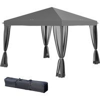 Outsunny Tonnelle pop-up Barnum Pliant Style Colonial 3 x 3 m 4 moustiquaires + Sac de Transport gris