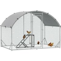 Walk Chicken Run Galvanised Chicken Coop w Chicken Activity Shelf Outdoor Hen Poultry House Cage Rabbit Hutch w UV resistant