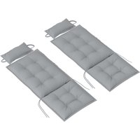 Outsunny Outsunny 2er Set Auflage für Sonnenliege Wasserabweisend Liegenauflage für Gartenliege Polsterauflage für Strandliege Liegestuhl Kissen Polster für Gartenmöbel Auflagen 50x116x5 cm, Hellgrau Aosom