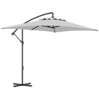 3 Cantilever Overhanging Parasol Cross Base Light Grey