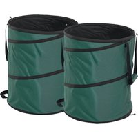 Outsunny Gartensack 2x160L wasserdicht Gartenabfallsack mit Reißverschlussdeckel Griffe, stabil Laubsack, selbststehend Gartensäcke, wiederverwendbare Gartenabfallsäcke für Gartenabfälle Grünschnitt Aosom
