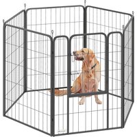 6 Panels Heavy Duty Dog Playpen with Secure Door, for Indoor Outdoor, for Garden, Camping, High