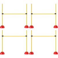 PawHut Kit d'équipement d'agilité pour chien avec 4 haies de saut réglables en hauteur, sac de transport, jaune et orange