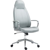 HOMCOM Chaise bureau fauteuil de bureau hauteur réglable fonction à bascule à roulettes pivotantes 68 x 65 x 119-128,5 cm gris