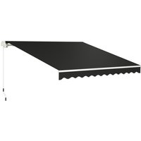 3 x 2.5m Garden Patio Manual Awning Retractable Canopy Sun Shade Shelter Fittings Crank Handle
