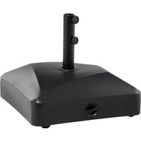 Outsunny Pied de parasol carré support parasol remplissage eau sable avec roues pour terrasse en PE 54,5 x 54,5 x 48 cm noir