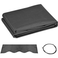 Outsunny Toile de rechange store banne lambrequin vagues douces polyester haute densité 280 g/m² anti-UV 2,82 x 2,4 m gris