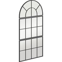 HOMCOM Miroir mural arqué miroir mural en forme de fenêtre ensemble de 3 pièces cadre en métal 76 x 43 cm noir