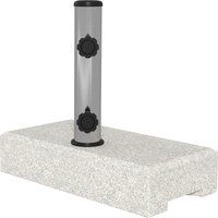 Outsunny Pied de parasol en marbre socle de parasol 25 kg 2 molettes de serrage tube en acier inoxydable 45 x 22,5 x 40 cm gris