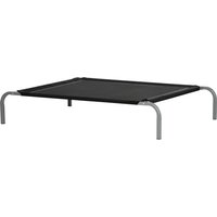 PawHut Lit pour chien chat XL grand confort sur pieds lit de camp 110 x 75 x 20 cm textilène micro-perforé noir