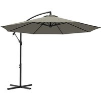 Aosom Enjoy 16% Discount on Outsunny 3m Cantilever Parasol with Cross Base Grey