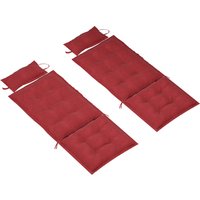 Outsunny Outsunny 2er Set Auflage für Sonnenliege Wasserabweisend Liegenauflage für Gartenliege Polsterauflage für Strandliege Liegestuhl Kissen Polster für Gartenmöbel Auflagen 50x116x5 cm, Weinrot Aosom