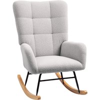 HOMCOM Rocking Chair, Cozy Cover, Thick Padding, Non-Slip, Light Grey | Aosom Ireland