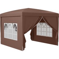 Outsunny 3 x 3m Pop Up Gazebo, Wedding Party Canopy Tent Marquee with Carry Bag and Windows, Coffee | Aosom Ireland