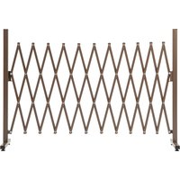 Outsunny Barrière Extensible rétractable barrière de sécurité 300L x 31l x 104H cm alu métal Chocolat